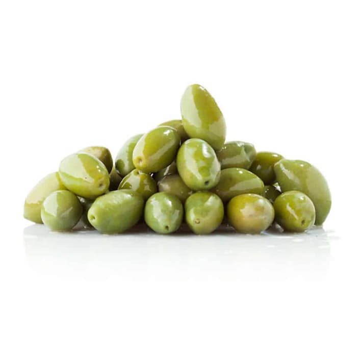 Un mucchietto di grosse olive verdi